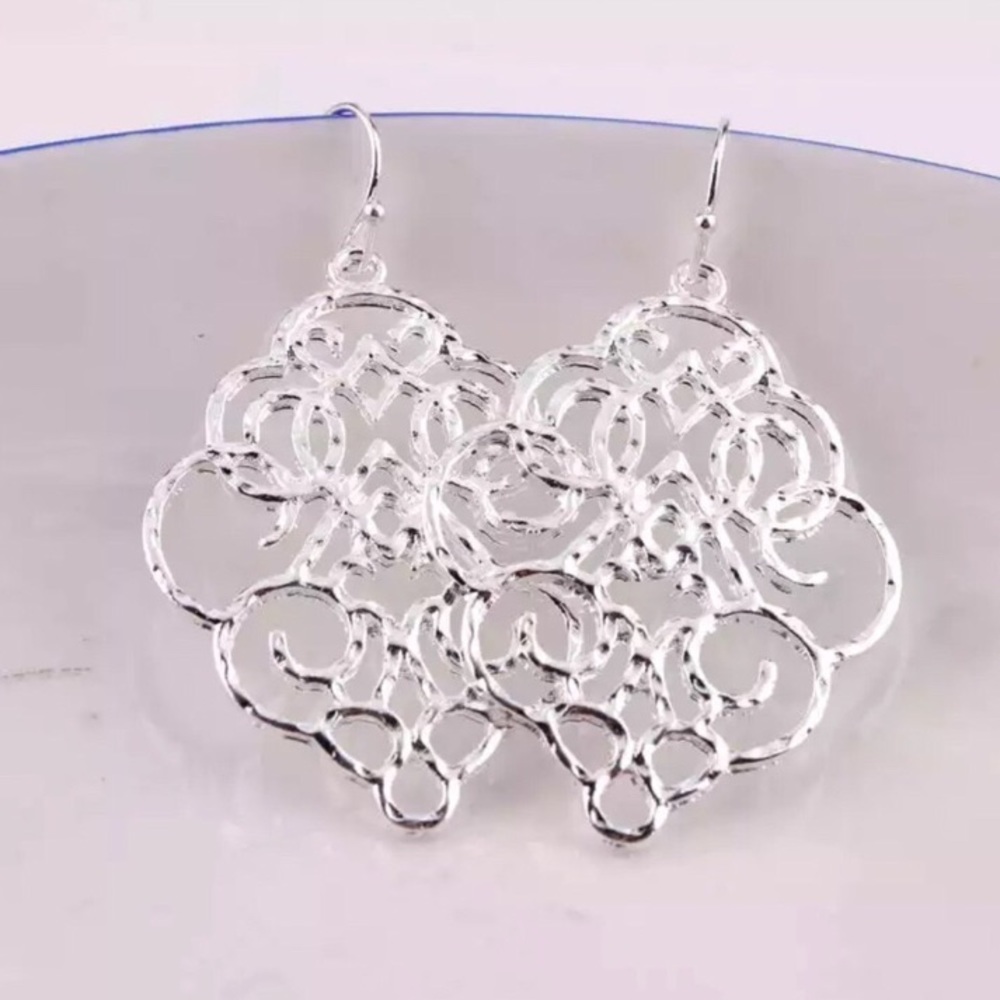 Moroccan Filigree Earrings - Silver